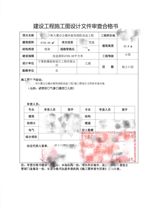 銀川消防設(shè)計(jì)推薦|銀川中財(cái)大廈辦公樓消防審圖合格報(bào)告書(shū)